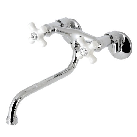 Kingston Brass KS616C Two-Handle Wall Mount Bathroom Faucet, Polished Chrome KS616C